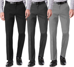 Pre-Owned Men&#39;s Classic Slim Fit Dress Pants Flat Front Slacks Multiple ... - $20.99