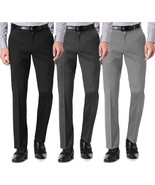 Pre-Owned Men&#39;s Classic Slim Fit Dress Pants Flat Front Slacks Multiple ... - £16.68 GBP