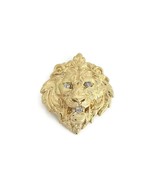 Vintage Diamond Lion Head Pendant Charm 14K Yellow Gold 8.46 Gr - £934.80 GBP