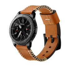 Samsung Watch 4 5 Pro Thick Italian Leather Watch Strap 20mm in Brown - $27.22