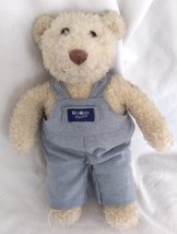  Vintage Eden OshKosh B&#39;Gosh Teddy Bear in Blue White Overalls - £15.95 GBP