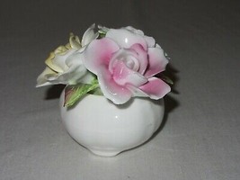 Royale Stratford Small Bowl Flowers Roses Vtg Figurine Handcrafted Staffordshire - £23.72 GBP
