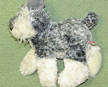 AURORA SCHNAUZER FLOPSIE PLUSH DOG Gray Ivory 12&quot; Soft Cuddly Puppy Flop... - $10.80