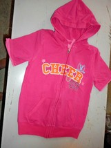 SO Girls Pink CHEER 96 Zip Front Hoodie Jacket Short Sleeve Size Small (8) guc - $10.00
