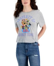 MSRP $24 Looney Tunes Juniors&#39; Love Tribe Cropped T-Shirt Gray Size XL - £13.39 GBP