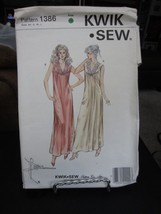 Kwik Sew 1386 Knit & Stretch Nightgown Pattern - Size XS/S/M - Bust 31.5 to 38.5 - $11.87