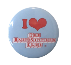 Vintage I Heart The Baby-sitter&#39;s Club pin babysitters BSC Blue And Red - £11.76 GBP