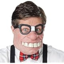 Geeked Out Half Face Eye Costume Mask Taped Nerd Glasses Geek Caricature - $183.51 MXN