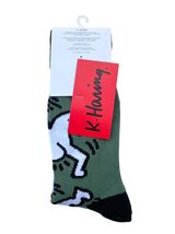Urban Outfitters x Keith Haring Green/ White Dancing Figure Artwork Crew... - $14.03 CAD