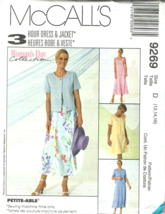 McCalls Sewing Pattern 9269 Dress Jacket Misses Size 12-16 - $9.74