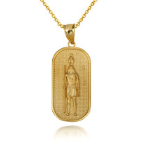 14K Solid Gold Egyptian Osiris God Of Death Amulet Pendant Necklace - £288.91 GBP+