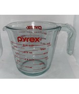 PYREX 2 Cup 1/2 Litre 500 ml Glass Measuring Cup L Handle Red - Excellen... - $24.01 CAD