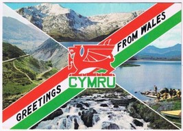 Postcard Greetings From Wales Cymru UK Harry Barton - £2.20 GBP