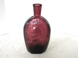 Vintage Wheaton Glass House Amethyst Mottled Glass Bottle Benjamin Frankin 7.5" - $12.82
