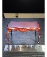 Dollhouse Formal Dining Table Curvy Top Rectangle Mahogany Finish 1:12 M... - $26.61 CAD