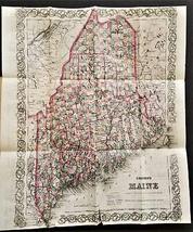 1875 antique MAINE STATE foldout MAP HISTORY year book genealogy ads 536pgs [Har - £194.16 GBP