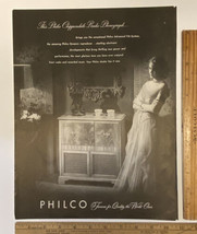 Vintage Print Ad Philco Chippendale Radio Phonograph Woman Gown 1940s Ep... - $16.65