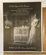 Vintage Print Ad Philco Chippendale Radio Phonograph Woman Gown 1940s Ep... - £12.61 GBP