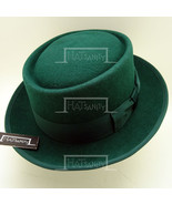 HATsanity Unisex Retro Wool Felt Pork Pie Hat - Green - £25.50 GBP