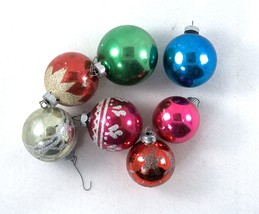 7 Christmas Ornaments (5-Shiny Brite and 2-Misc.) Bulbs Glass Vintage - £17.64 GBP