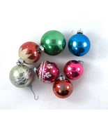 7 Christmas Ornaments (5-Shiny Brite and 2-Misc.) Bulbs Glass Vintage - £17.38 GBP