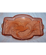 Vintage Bird of Paradise Pink Glass Footed Vanity Tray-Indiana Glass Co. - $374.40 MXN