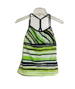 Nike Activewear Racerback Top Swim Tankini Size 6 Green Black Stripe Pad... - €16,25 EUR