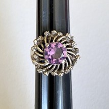 Don Dietz Handmade Amethyst 9mm Gemstone Sterling Silver Ladies Ring Size 6.5 - £118.67 GBP