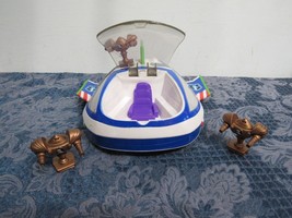 2009 Buzz Lightyear Spaceship Toy by Mattel &amp; 3 Zurg Robot Toppers - £23.26 GBP