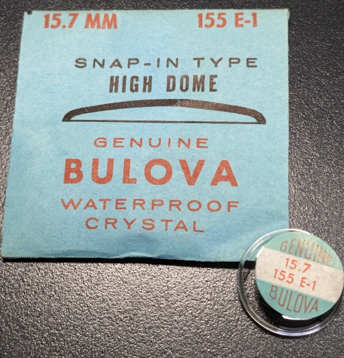 Genuine NEW Bulova 15.7mm Snap High Dome Replacement Watch Crystal Part#... - $13.85