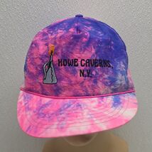 Howe Caverns Snapack Hat Cap Neon Pink Purple Adjustable Vintage Retro - $27.74 CAD