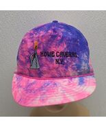 Howe Caverns Snapack Hat Cap Neon Pink Purple Adjustable Vintage Retro - $359.56 MXN