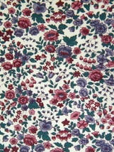 Purple and Pink Flowers Cotton Fabric, New Vintage, 44&quot; X 7 Yards, Tiny ... - £30.11 GBP