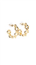 Kenneth Jay Lane women wrinkled hoop earrings in Gold - size One Size - $31.68