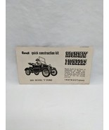 Revell Quick Construction Kit 1910 Model T Ford Highway Pioneers Instruc... - $14.85