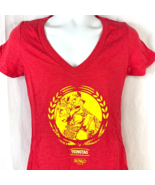 Tsingtao Beer 2016 Year of Monkey Ladies L Red V-Neck T-Shirt Large Promo - £19.05 GBP