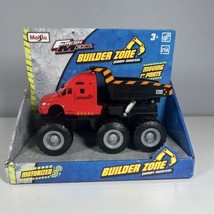 Maisto Builder Zone Quarry Monsters Red Dump Construction Truck Dicast New - $18.80