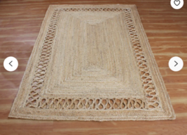 Jute Handmade Oriental Vintage Accent Doormat iving Room Hallway Navajo  Rugs - £41.38 GBP+