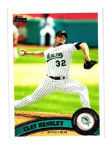 2011 Topps Baseball Card Clay Hensley 167 Florida Marlins Pitcher - £2.39 GBP