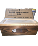 Cable Management | Real Wood Small Box brown tissue/Cord Organizer Box f... - £27.30 GBP