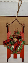Christmas Door Decor Wooden Wreath Sleighs You Choose Color 11 1/2&quot;x 5&quot; ... - $7.49