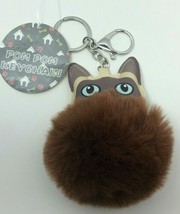 Royal Deluxe Accessories Brown Pom Pom Dog Keychain, Free Shipping - $8.02