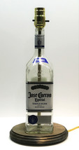 JOSE CUERVO ESPECIAL SILVER Liquor Bottle TABLE LAMP Light Wood Base Bar... - $51.77