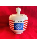 Vintage 1970 Greek First National Citibank Ceramic Round Money Box 5.5&quot; ... - $1,649.55 MXN
