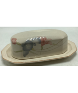 MIKASA CONTINENTAL SILK FLOWERS 2 PC BUTTER DISH DINNERWARE - $316.43 MXN