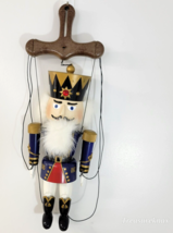 Animated Nutcracker Soldier Blue Battery operated Marionette puppet Musical - £94.93 GBP