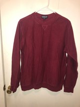 Vintage Lands End Crewneck Sweatshirt Womens Medium Burgundy Made In Peru - £8.54 GBP