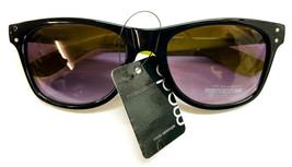Black with Yellow Arms  Classic Plastic Sunglasses One Pair NWT - $10.31