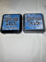 Tim Holtz NIP Salty Ocean Distress Ink &amp; Distress Oxide Ink Set 3x3 2 Pcs - $14.99