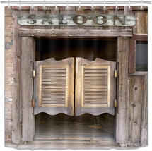 LB Rustic Western Shower Curtain Vintage Antique Wild West Cowboy Saloon Bar Ret - £17.32 GBP